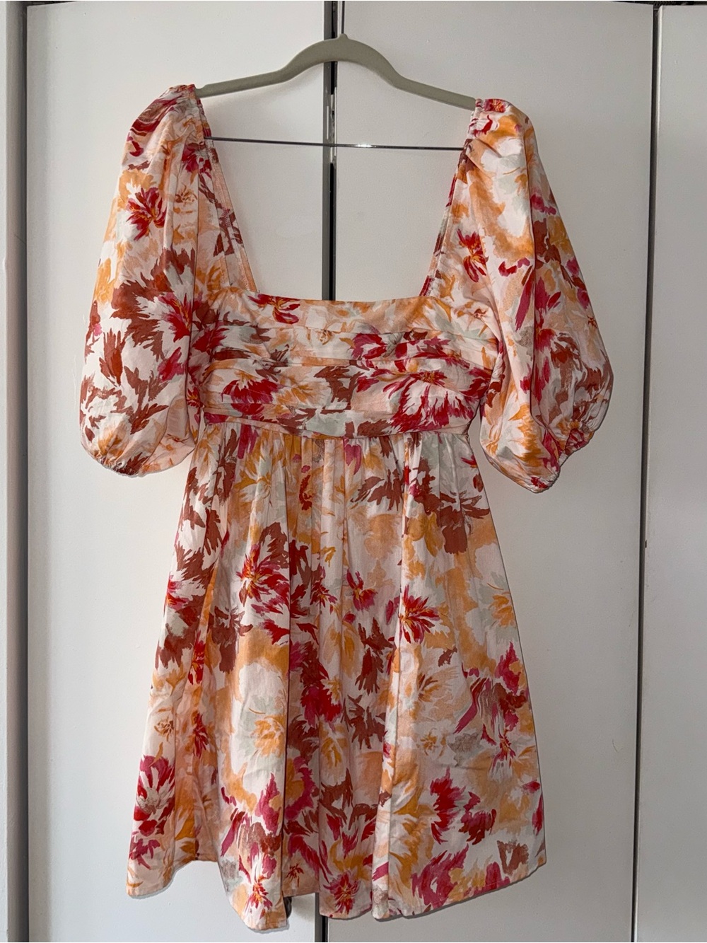 Abercrombie Floral Puff-Sleeve Mini Dress - S